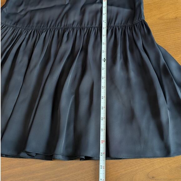 NWT Lanvin Black Satin Sleeveless Round Neck Dress with Ruffles, size EU38/US2 - Picture 6 of 9